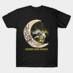 childhood cancer dinosaur moon T-Shirt